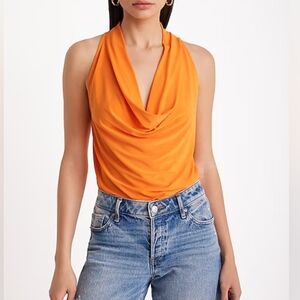 EXPRESS: Draped Cowl Neck Racerback Tank